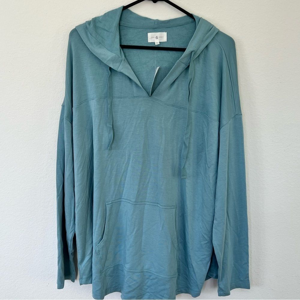 Lou & Grey Turquoise Hoodie Sweater NWT